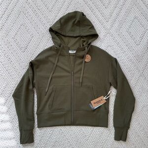 NWT BearPaw Olive Green Zip-Up Hoodie M
